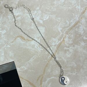 Claire's Silver Yin Yang Necklace